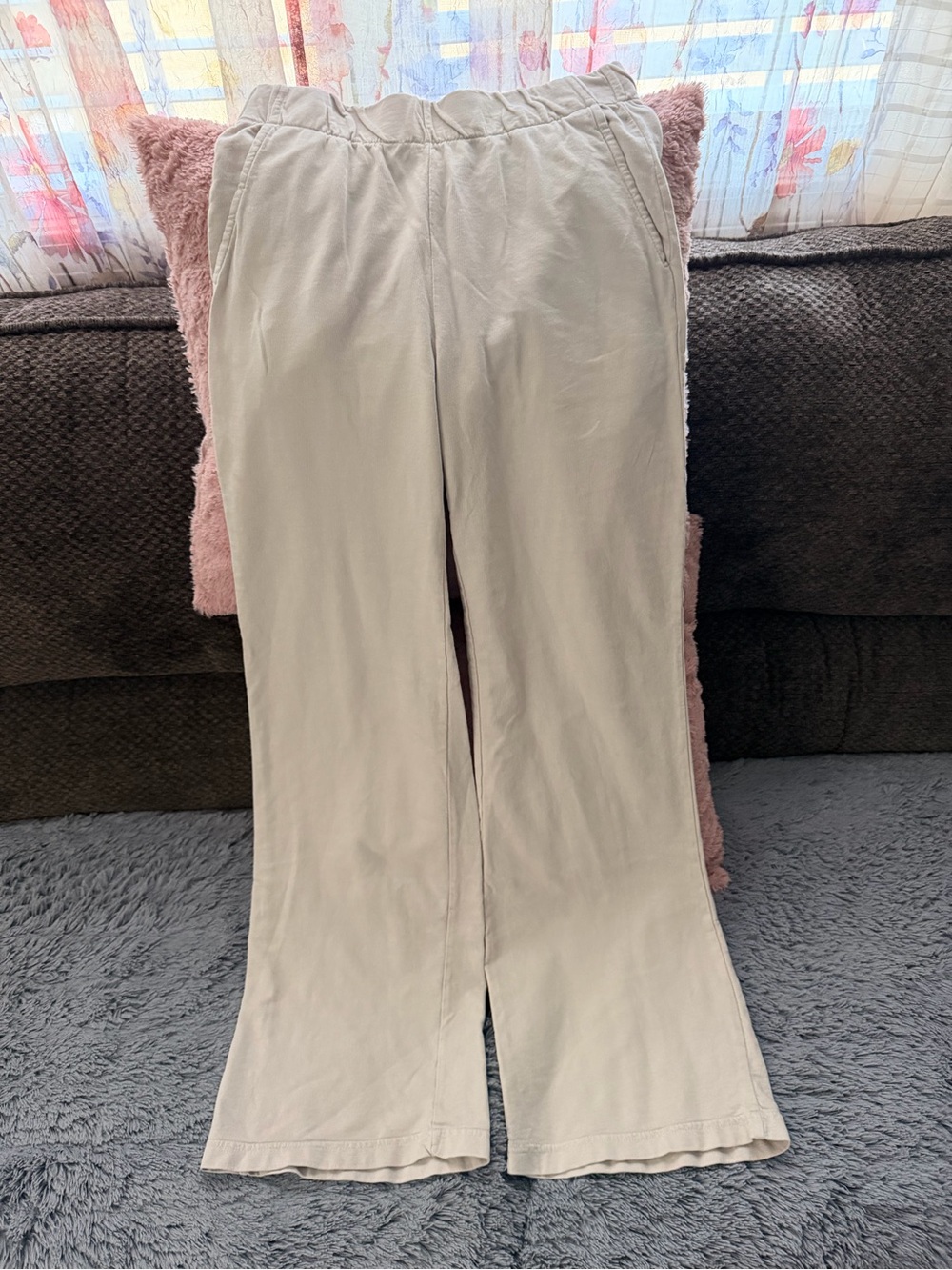 TALENTLESS Cream Pull-On Elastic Waist Pants